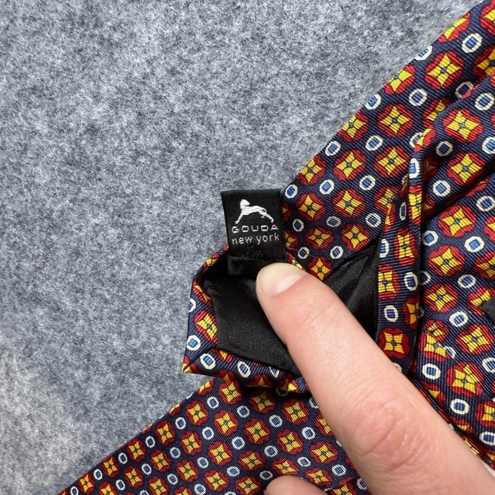 Barneys New York‎ Souda Italy Silk Necktie Geometric Pattern Men's Tie